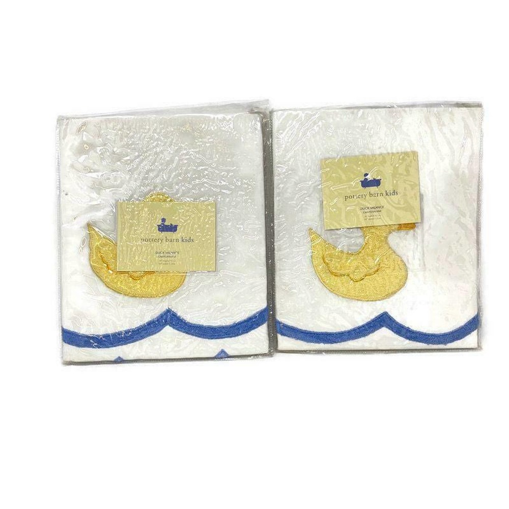 New Pottery Barn Duck Valance TWO SETS Pole Pocket Construction